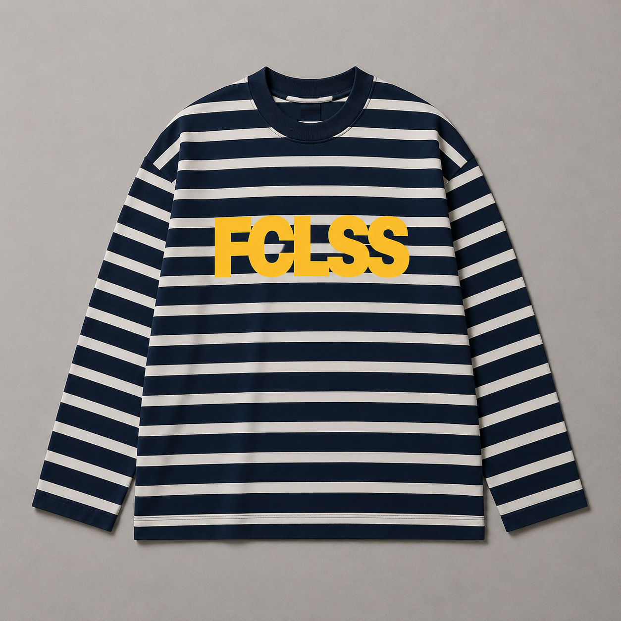 The Striped Longsleeve — Navy/Yellow
