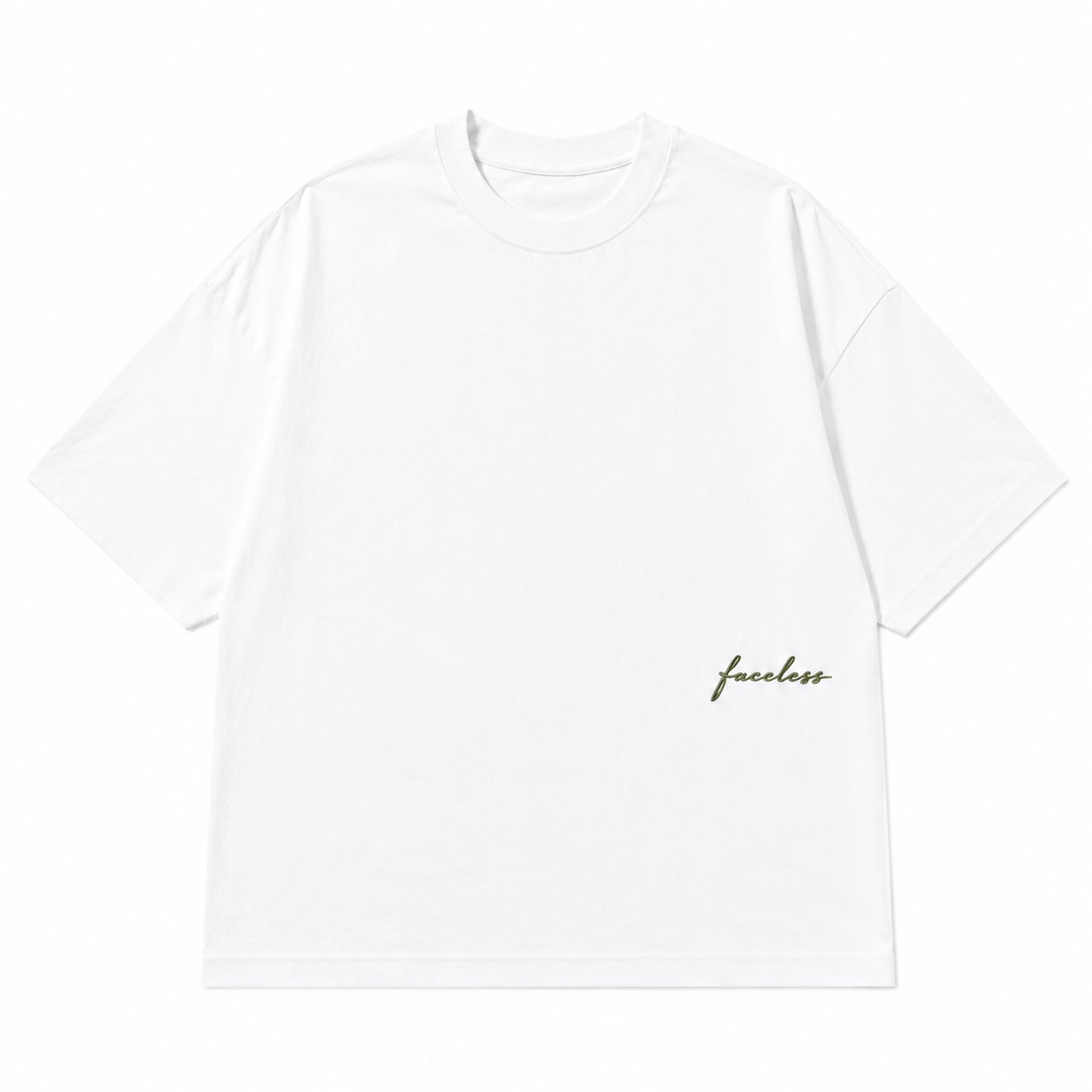 White Essentials Tee - Donker Groen