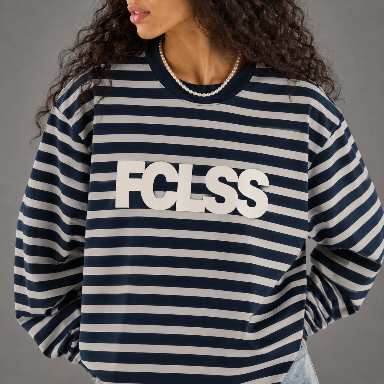 The Striped Longsleeve — Navy
