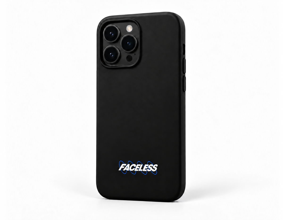 The Faceless Swirl Phone Case – Zwart/Blauw