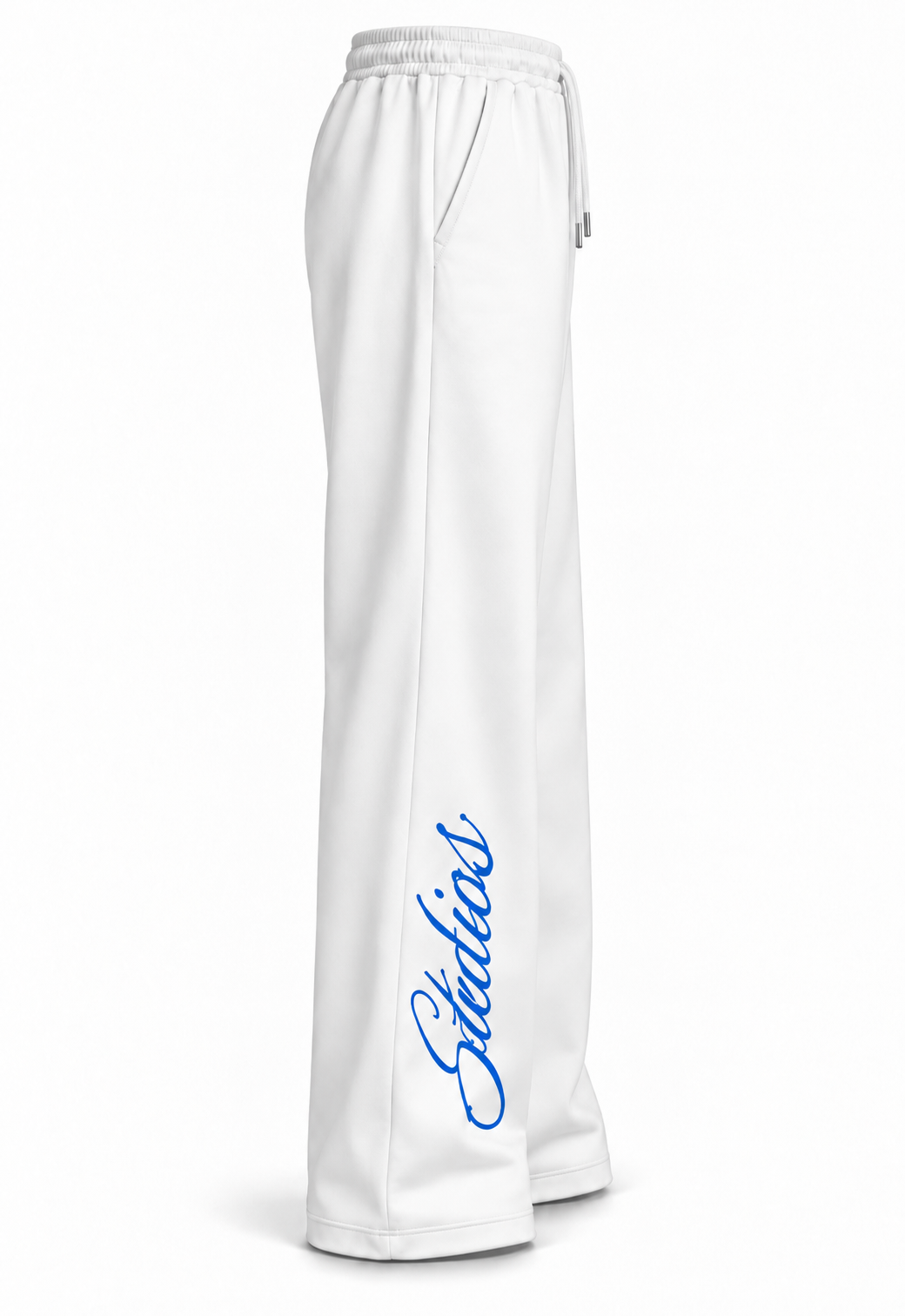 Faceless Studios Unisex Straight Leg Joggingbroek – Wit/Blauw