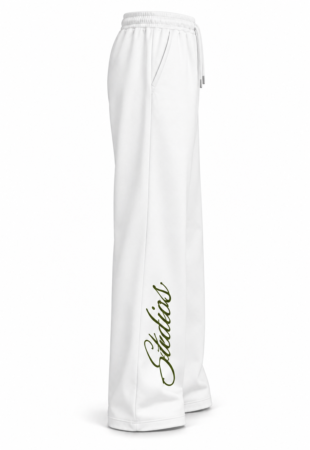 Faceless Studios Unisex Straight Leg Joggingbroek – Wit/Groen