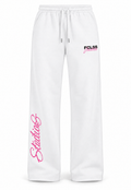 Faceless Studios Unisex Straight Leg Joggingbroek – Wit/Roze