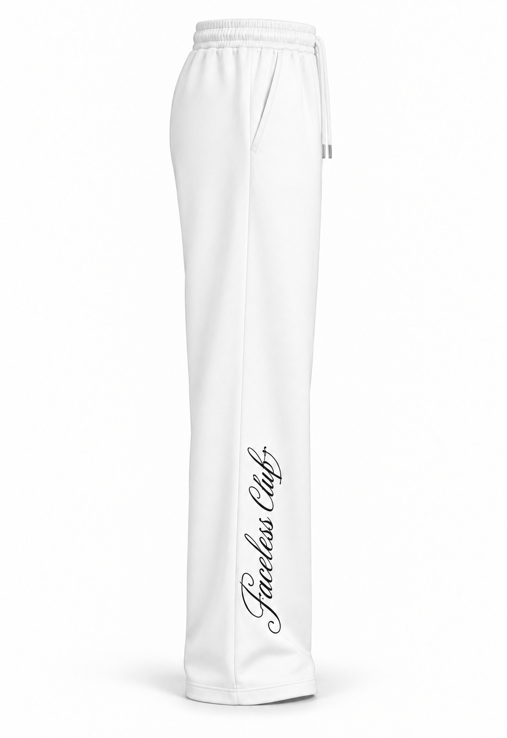 Faceless The Club Unisex Straight Leg Joggingbroek – Wit