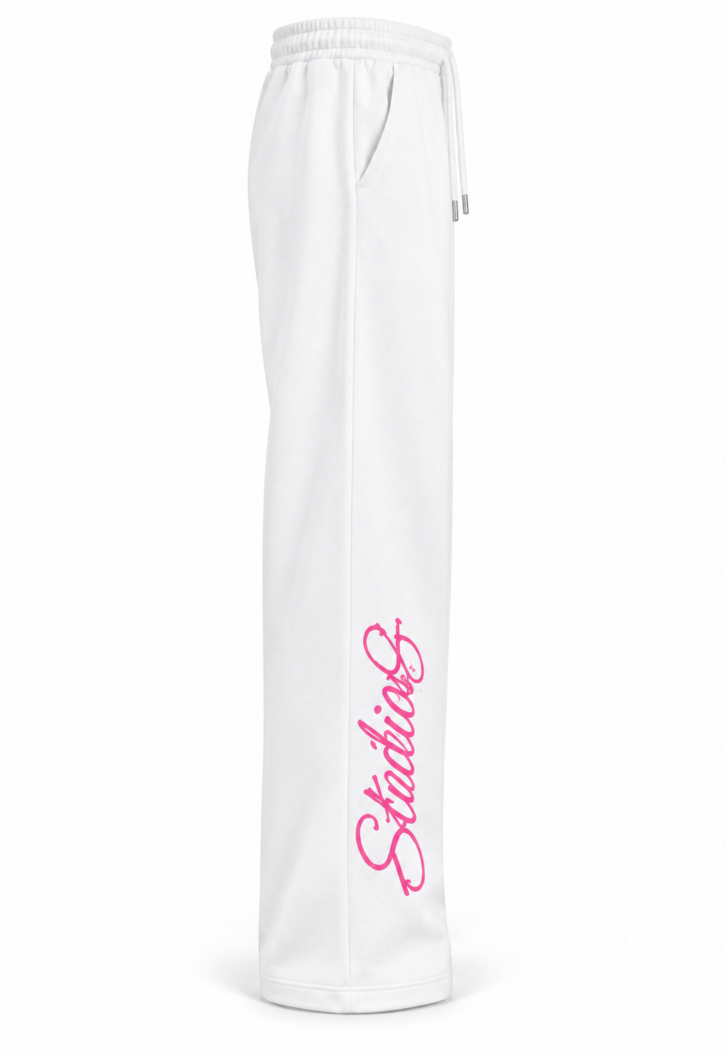 Faceless Studios Unisex Straight Leg Joggingbroek – Wit/Roze