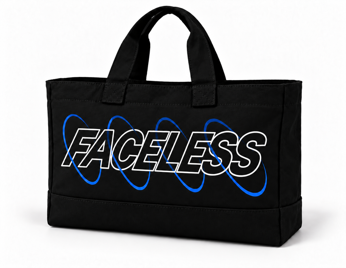 The Faceless Swirl Bag – Zwart/Blauw