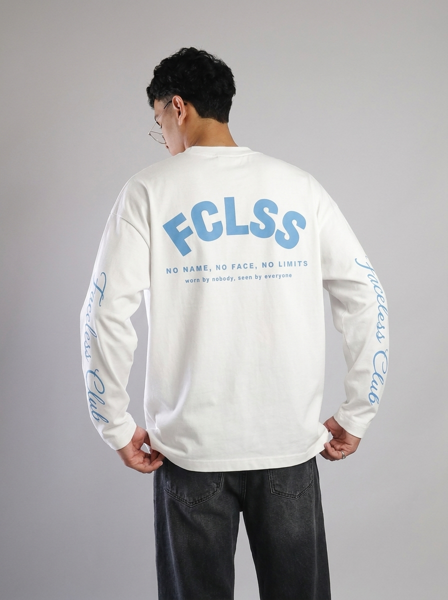 No Limits Longsleeve - Wit/Blauw