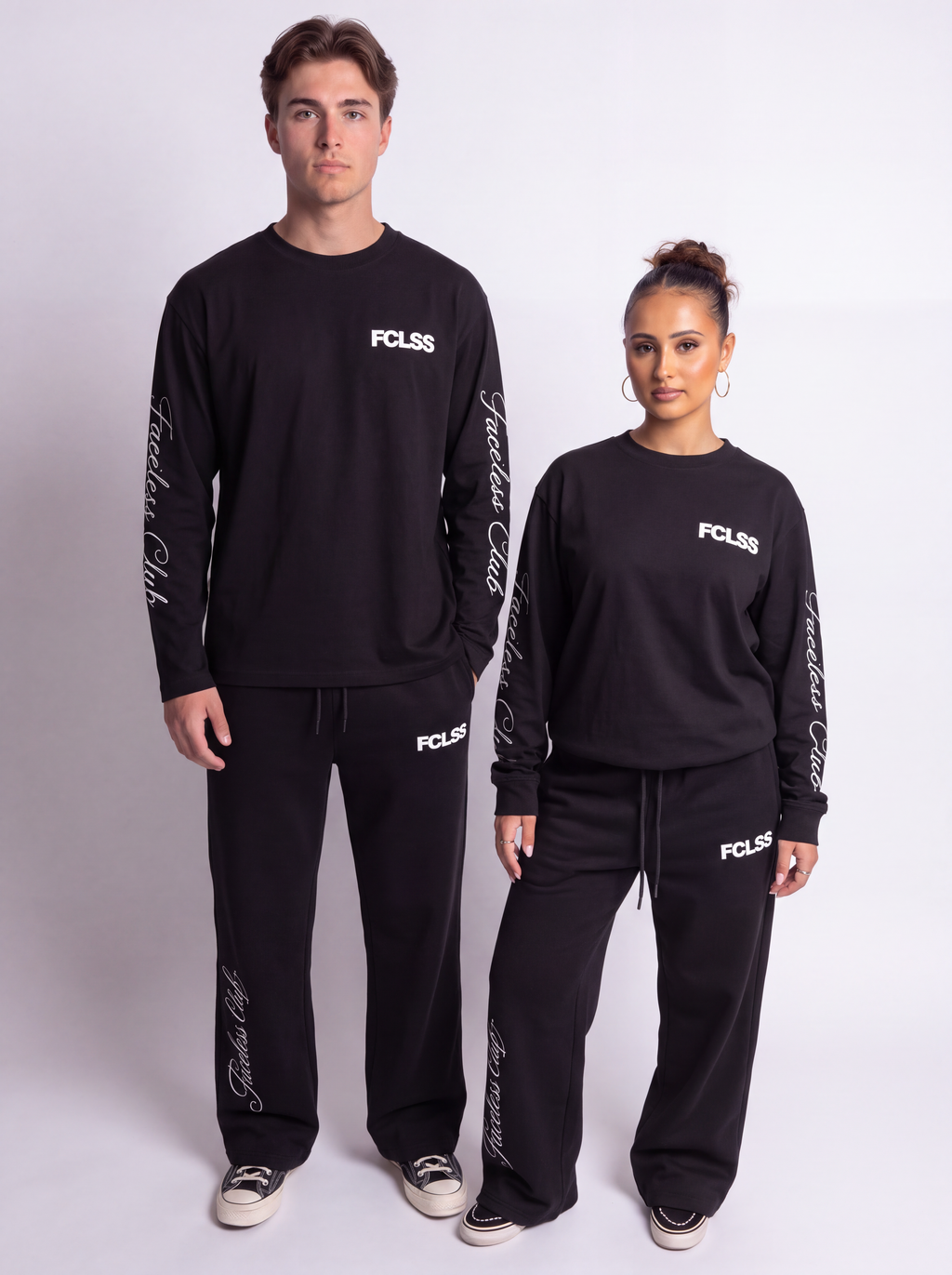 Faceless The Club Unisex Straight Leg Joggingbroek – Zwart