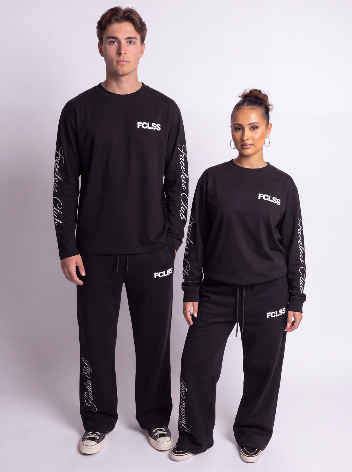 Faceless The Club Unisex Straight Leg Joggingbroek – Zwart